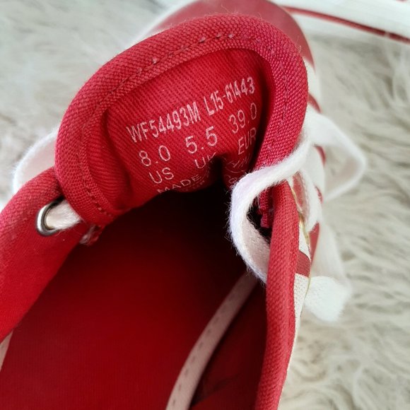 Keds X Kate Spade Red and White Striped Lace Up Sneakers - Picture 11 of 11